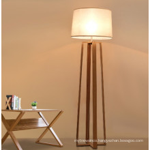 Hot selling modern wood frame fabric shade floor light led corner fancy floor lamp